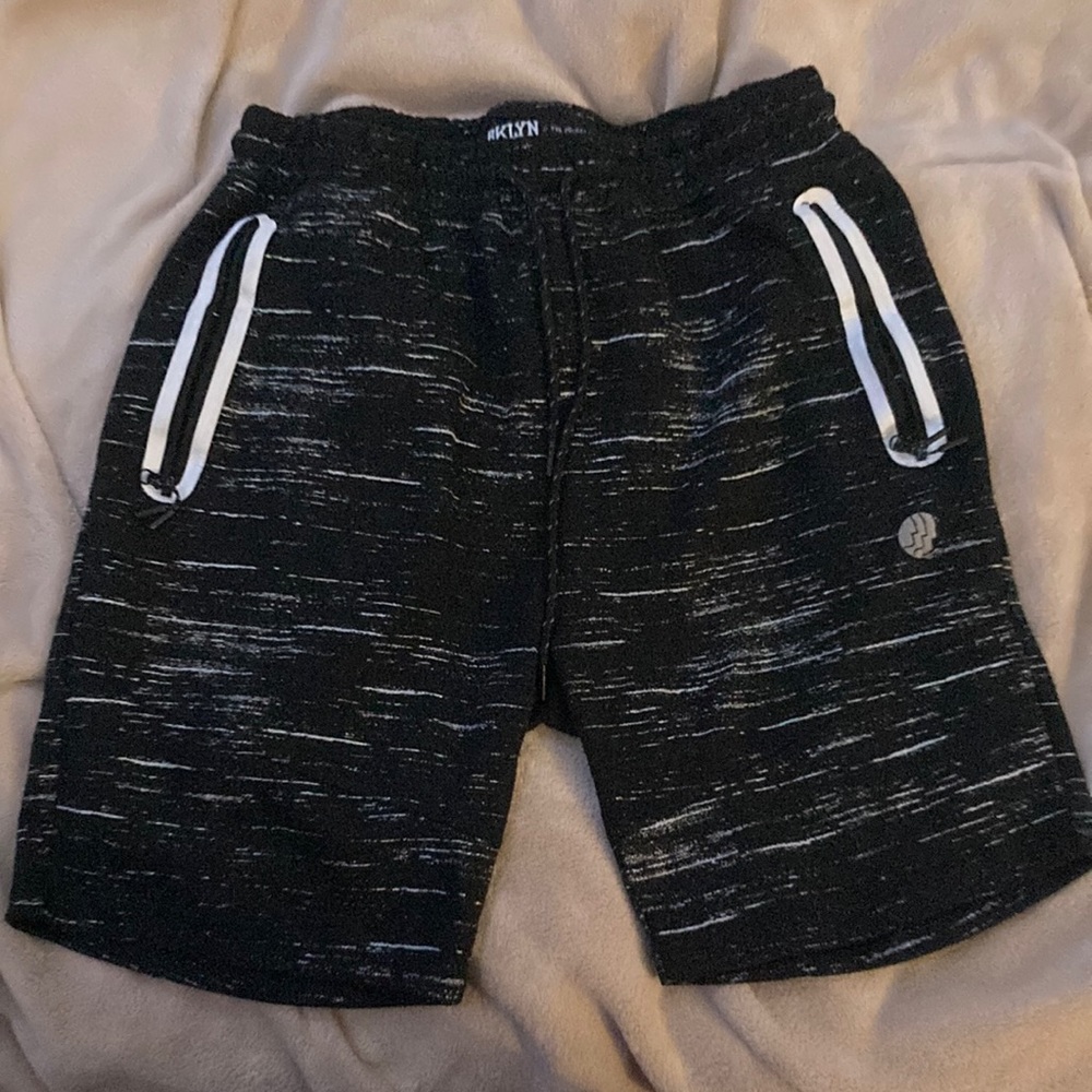 Bklyn athletics black and white jogger shorts